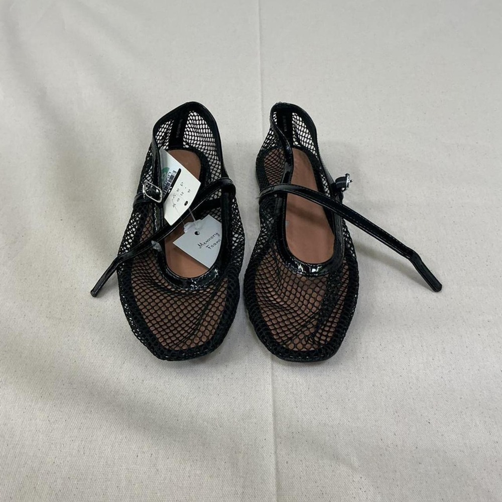 A New Day black mesh Mary Jane flats